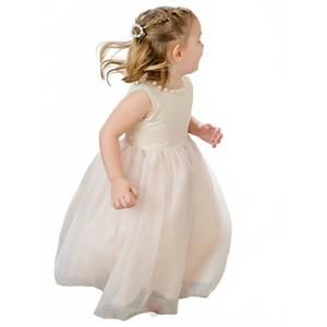 NEW ONLY LITTLE ONCE pearl accent gown in antique ivory